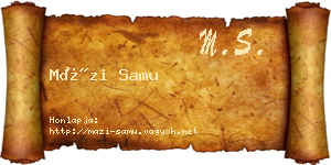 Mázi Samu névjegykártya